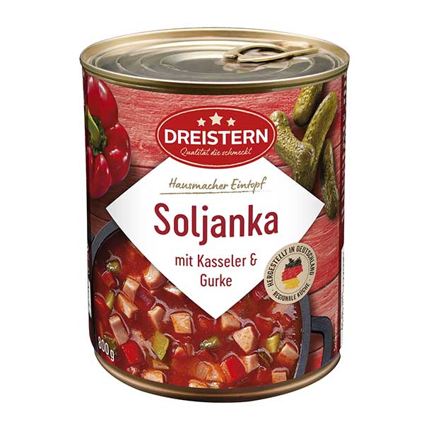 Eine Dose Soljanka der Marke Dreistern